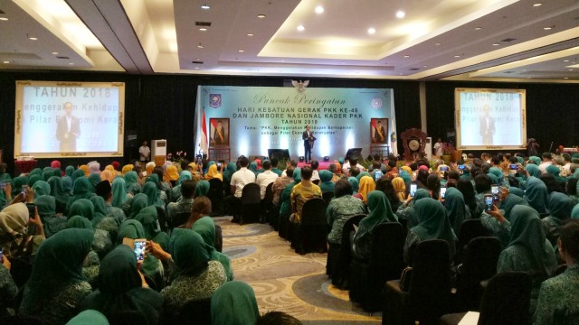 Presiden Jokowi membuka Jambore PKK di Hotel Mercure Ancol, Jakarta Utara. (Foto: Jihad Akbar/kumparan)