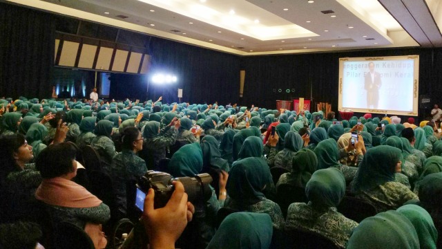 Presiden Jokowi membuka Jambore PKK di Hotel Mercure Ancol, Jakarta Utara. (Foto: Jihad Akbar/kumparan)