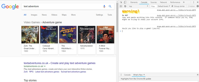 Game tersembunyi di mesin pencari Google. (Foto: Google)