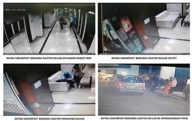 Cuplikan kamera CCTV saat Ratna Sarumpaet di rumah sakit. (Foto: Dok. Istimewa)