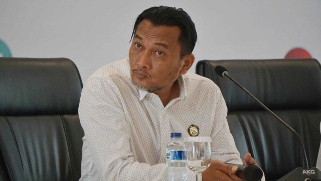 Kepala Biro Komunikasi Layanan Informasi Publik dan Kerjasama, Agung Pribadi di Konferensi Pers terkait Peta Kawasan Bencana Geologi dan Gempa Bumi di Sulawesi Tengah. (Foto: Irfan Adi Saputra/kumparan)