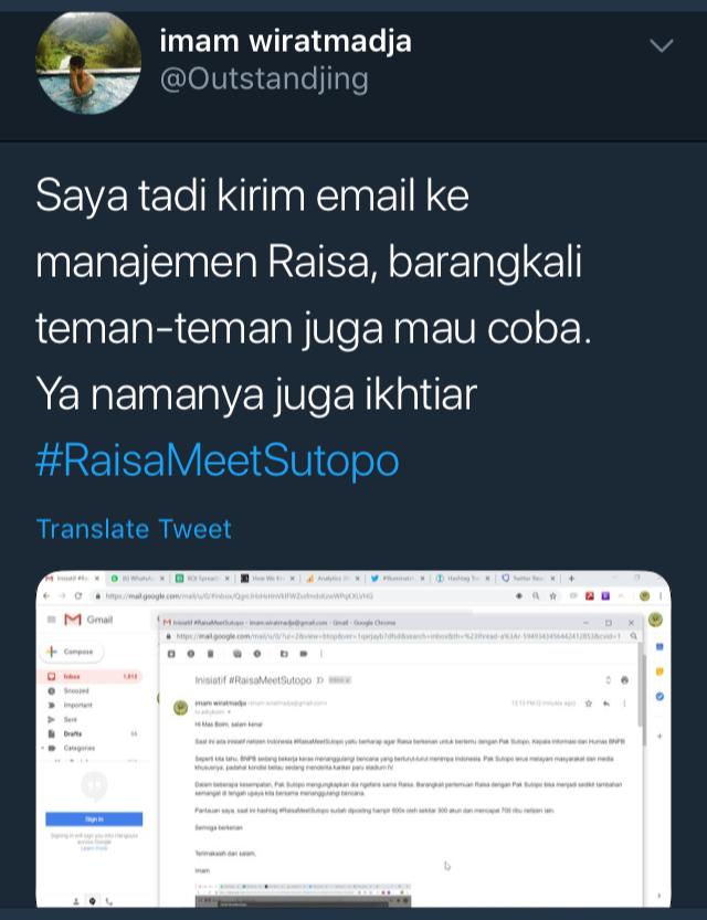 Manisnya Dukungan #RaisaMeetSutopo di Twitter (2)