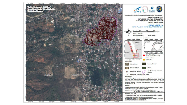 Citra satelit Lapan di Palu. (Foto: Dok. Lapan)