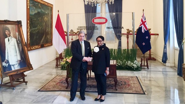 Pertemuan Bilateral Indonesia dan New Zealand di Gedung Pancasila, Jakarta Pusat, Jumat (5/10/2018). (Foto: Darin Atiandina/kumparan)