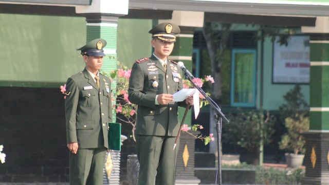 Upacara Peringatan HUT ke 73 TNI, Digelar di Markas Kodim Bojonegoro  (1)