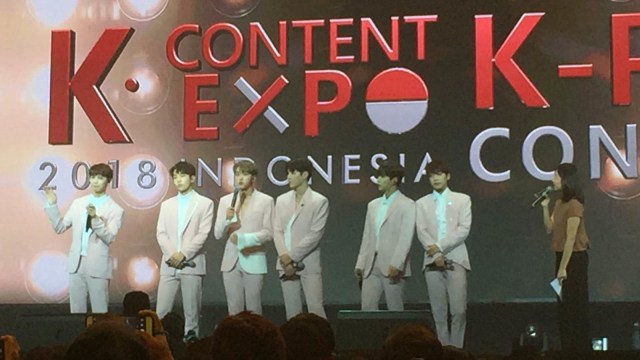 Boyband Snuper di K-Content Expo 2018 K-Pop Concert, Sabtu (6/10/2018). (Foto: Masajeng Rahmiasri/kumparan)