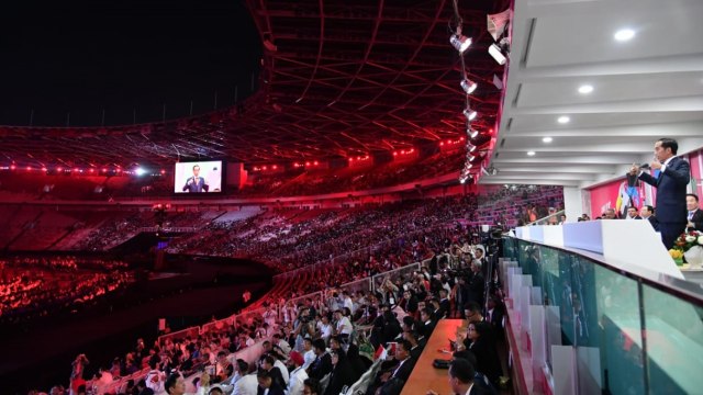 Suasana pembukaan Asian Para Games ke 3 di Stadion Utama Gelora Bung Karno Jakarta, Sabtu (6/10/2018). (Foto: Dok. Biro Pers Setpres)