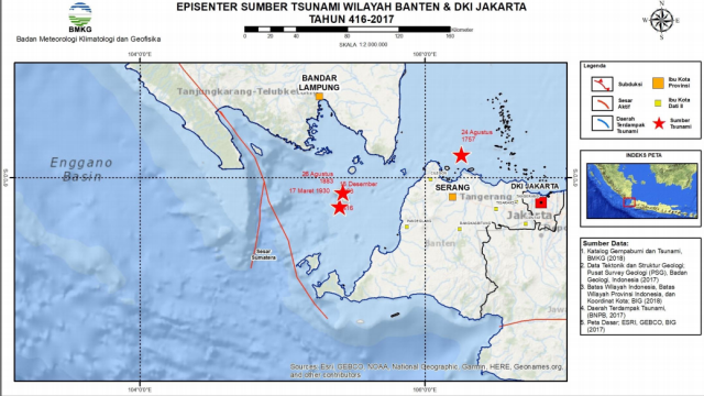 Peta Gempa Indonesia (Foto: Dok. Katalog Tsunami Indonesia 416-2017, BMKG)