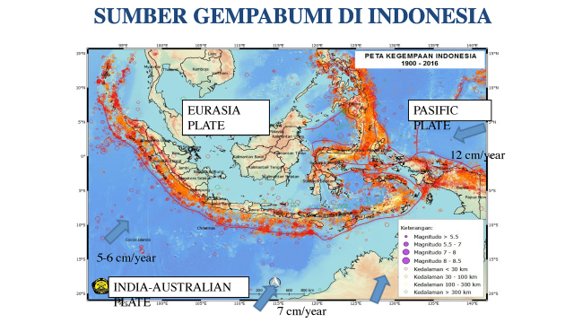 Zona subduksi dan sesar di Indonesia. (Foto: Dok. Badan Geologi)