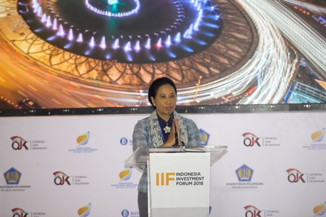 Menteri Rini Soemarno di IFF 2018 di Hotel Conrad, Bali. (Foto: Dok. Kementerian BUMN)