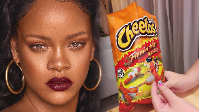Rihanna dan Flamin' Hot Cheetos. (Foto: Instagram/@badgalriri dan @angeltharenzo88)