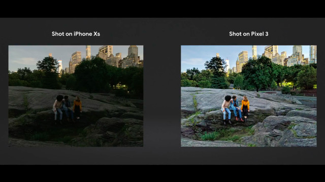Night Shot iPhone XS dan Google Pixel 3. (Foto: Google)