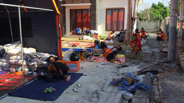 Kondisi para relawan BPBD di Sulawesi Tengah. (Foto: Mirsan Simamora/kumparan)