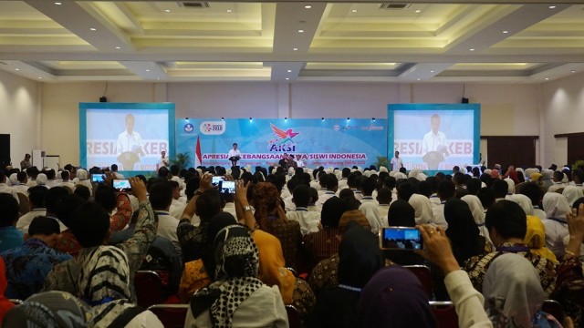 Suasann acara Apresiasi Kebangsaan Siswa/Siswi Indonesia (AKSI) di Sentul, Bogor, Jawa Barat. (Foto: Yudhistira Amran Saleh/kumparan)