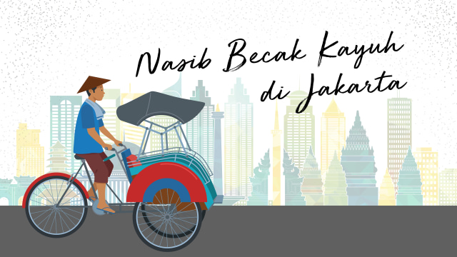 Nasik Becak Kayuh di Jakarta (Foto: Putri Sarah Arifira )