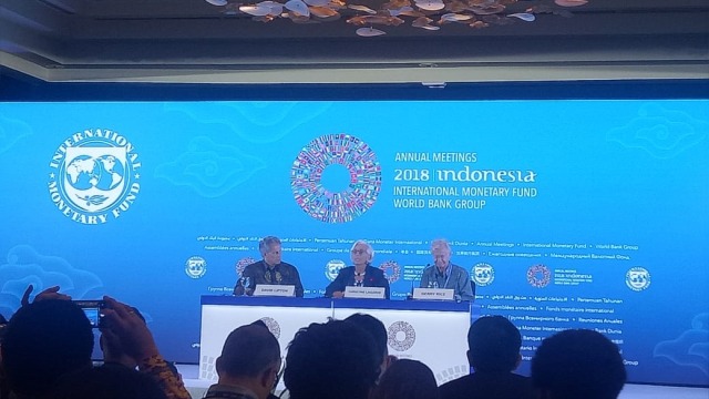 Direktur Pelaksana IMF Christine Lagarde (tengah). (Foto: Nicha Muslimawati/kumparan)