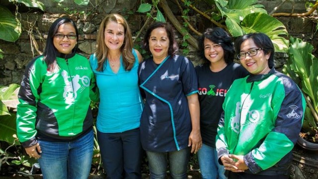 Melinda Gates bertemu dengan mitra Go-Jek. (Foto: Gates Archive)