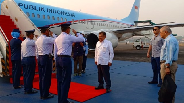 Wakil Presiden Jusuf Kalla Berangkat untuk Kunjungan Kerja ke Palu. (Foto: Dok. Setwapres)