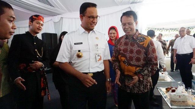 Gubernur DKI Jakarta Anies Baswedan di acara Peluncuran Rumah DP 0% Samawa di Pondok Kelapa, Jakarta Timur, Jumat (12/10/2018). (Foto: Iqbal Firdaus/kumparan)