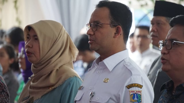 Gubernur DKI Jakarta Anies Baswedan di acara Peluncuran Rumah DP 0% Samawa di Pondok Kelapa, Jakarta Timur, Jumat (12/10/2018). (Foto: Iqbal Firdaus/kumparan)