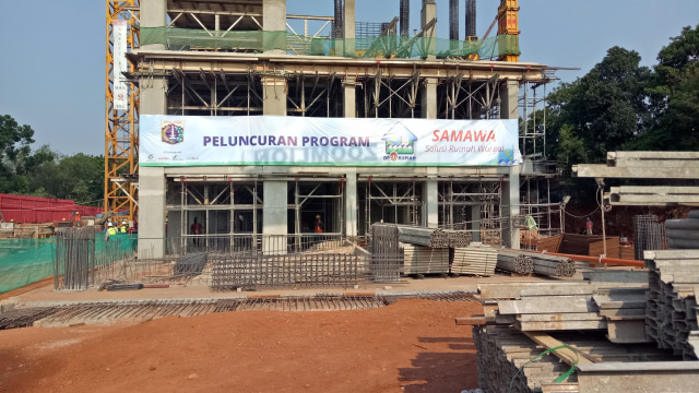 Proyek pembangunan rumah DP Rp 0 SAMAWA (Solusi Rumah Warga) Klapa Village, Jakarta Timur (Foto: Nabilla Fatiara/kumparan)