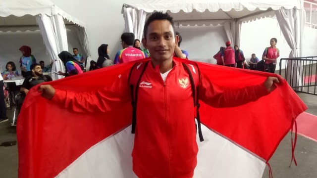 Rasyidi meraih perunggu atletik di Asian Para Games 2018. (Foto: Aditia Rijki Nugraha/kumparan)