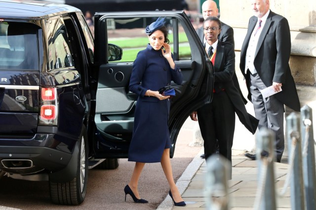 Meghan Markle di pernikahan Putri Eugenie. (Foto: Gareth Fuller/Pool via REUTERS)