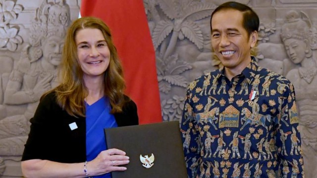 Jokowi dan Melinda Gates di Nusa Dua, Bali. (Foto: Dok. Biro Pers Setpres)