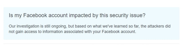 Informasi soal peretasan akun Facebook. (Foto: Screenshot Facebook)