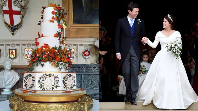 Kue Pengantin Putri Eugenie dan Jack Brooksbank (Foto: Instagram @sophiecabot, REUTERS/Toby Melville)