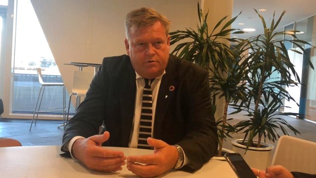 Menteri Kelautan Norwegia Herald T Nesvik di sela-sela Simposium Internasional ke-4 tentang Kejahatan Perikanan di UN City Complex, Copenhagen, Denmark. (Foto: Arifin Asydhad/kumparan)