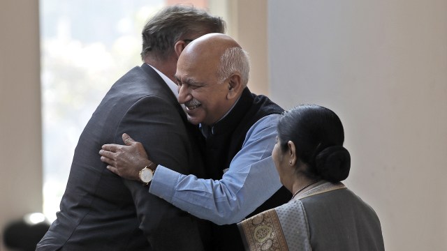 M.J Akbar, Menteri Urusan Luar Negeri India (Foto: AP Photo/Manish Swarup)