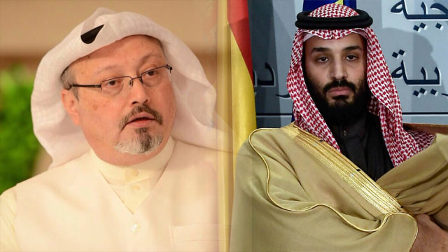 Jamal Khashoggi dan Mohammed Bin Salman. (Foto: Instagram/@jkhashoggi , AFP/OSCAR DEL POZO)