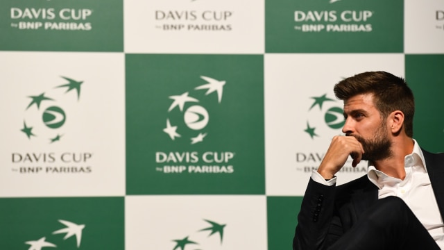 Gerard Pique menghadiri acara Davis Cup di Madrid, Spanyol. (Foto: Gabriel Bouys/AFP)