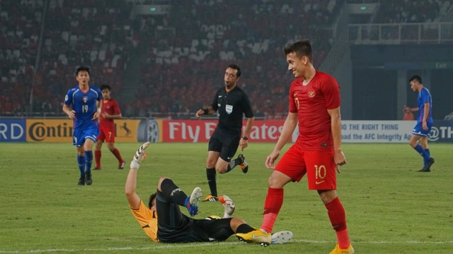 Pertandingan Indonesia U19 vs Chinese Taipe U19 di AFC U-19 Championship di Gelora Bung Karno, Senayan, Jakarta. (Foto: Iqbal Firdaus/kumparan)