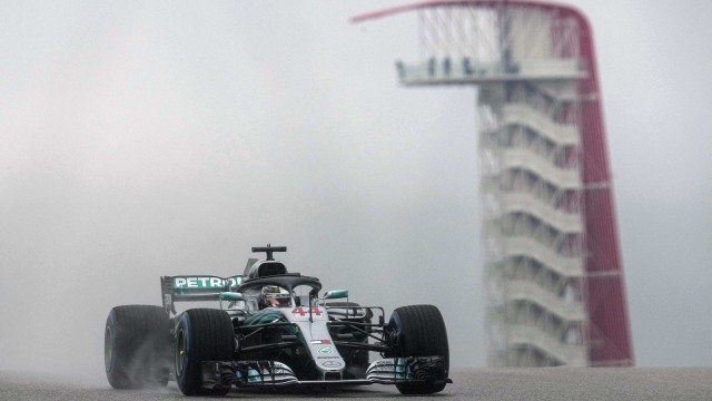 Aksi Lewis Hamilton di GP Amerika. (Foto: Jerome Miron-USA TODAY Sports)