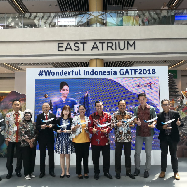 Garuda Travel Fair (GATF) 2018 di East Centre, Suntec City Mall, Singapura. (Foto: Dok. Garuda Indonesia)