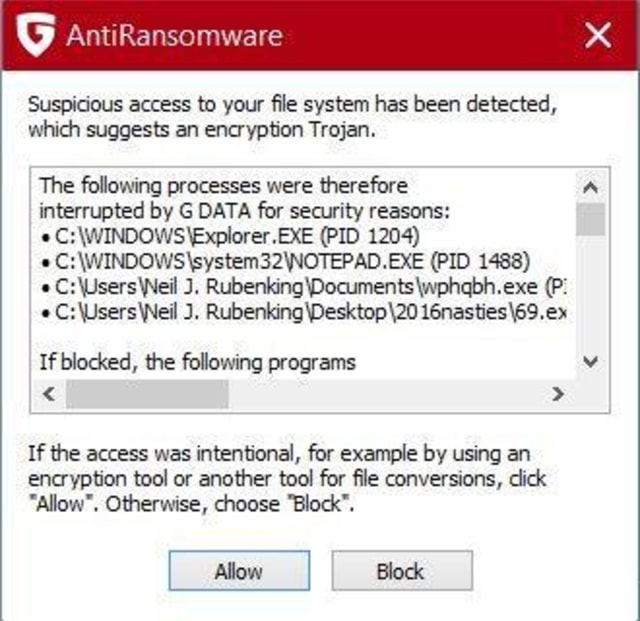 AntiRansomware dari Gdata. Banyak antivirus menyediakan fitur tambahan untuk melindungi dari ransomware. (Foto: Dok. Pribadi)