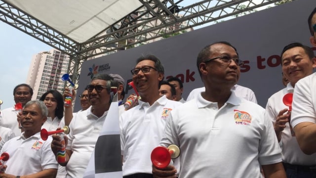 Otoritas Jasa Keuangan (OJK) luncurkan tabungan SimPel (Simpanan Pelajar) Goes to School, di Epicentrum, Jakarta, Sabtu (27/10/2018). (Foto: Abdul Latif/kumparan)