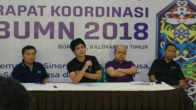 Konferensi Pers Pupuk Indonesia dan Pupuk Kaltim di Bontang, Kalimantan Timur, Sabtu (27/10/2018). (Foto: Darin Atiandina/kumparan)