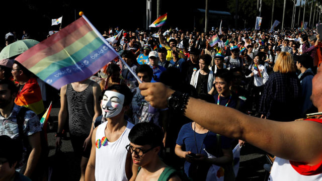 Parade LGBT di Taiwan. Foto: REUTERS/Tyrone Siu