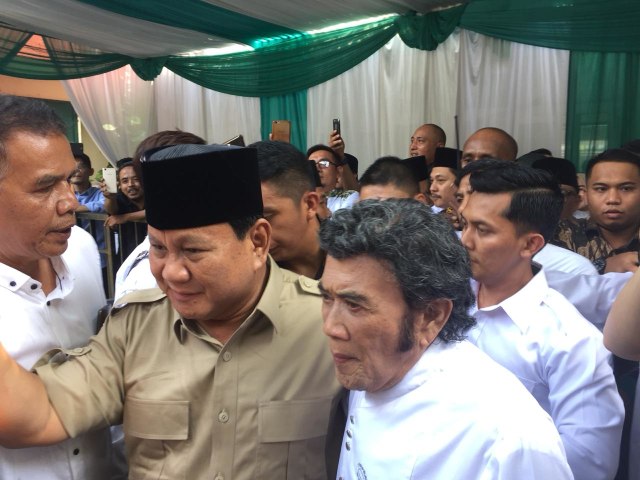 Capres Prabowo Subianto menghadiri acara deklarasi relawan Rhoma Irama for PAS di Depok. Dok. Raga Imam/kumparan (Foto: Raga Imam)