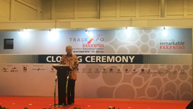 Penutupan Trade Expo Indonesia (TEI) 2018 di ICE BSD Tangerang, Minggu (28/10/2018). (Foto: Nurul Nur Azizah/kumparan)