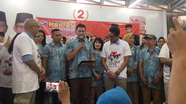 Deklarasi artis untuk Prabowo-Sandi. (Foto: Ferry Fadhlulrahman/kumparan)