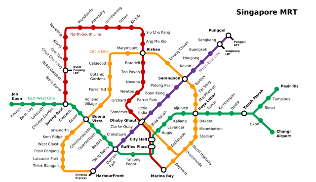 Rute MRT di Singapura (Foto: Wikimedia Commons)