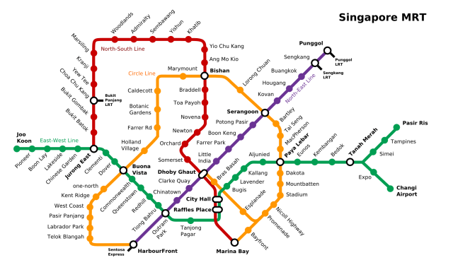 Rute MRT di Singapura (Foto: Wikimedia Commons)