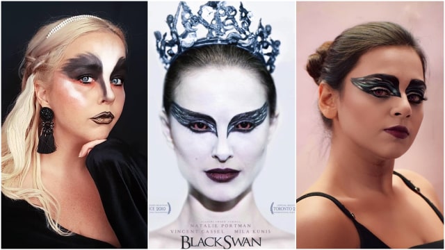 Halloween makeup ala Black Swan (Foto: Dok. Black Swan Movie, Makeupbyannsofie)
