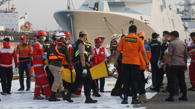 Kantong jenazah korban Lion Air JT-610. (Foto: Fanny Kusumawardhani/kumparan)