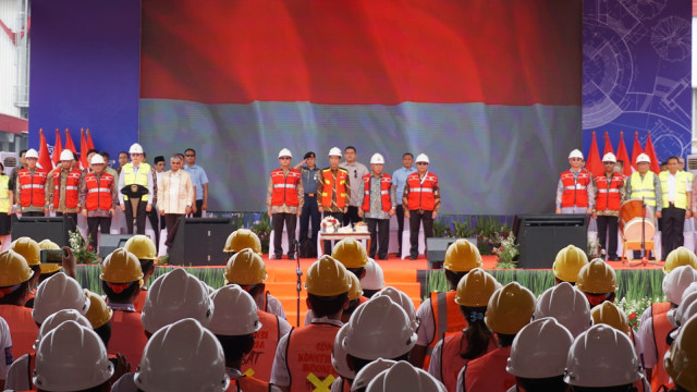 Jokowi di acara sertifikasi tenaga kerja Konstruksi Indonesia di JIExpo, Rabu (31/10/2018). (Foto: Yudhistira Amran Saleh/kumparan)