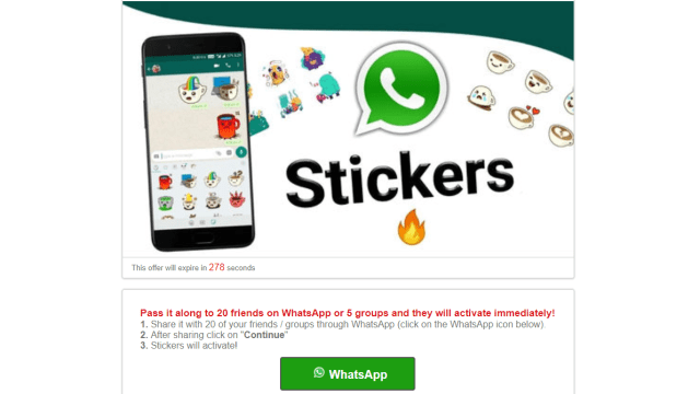 Tampilan situs penipuan Sitker WhatsApp (Foto: Kumparan)